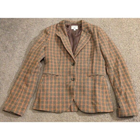 Uniqlo x Ines De La Fressange Wool Blend Plaid Blazer Jacket Women's Small - Picture 4 of 8